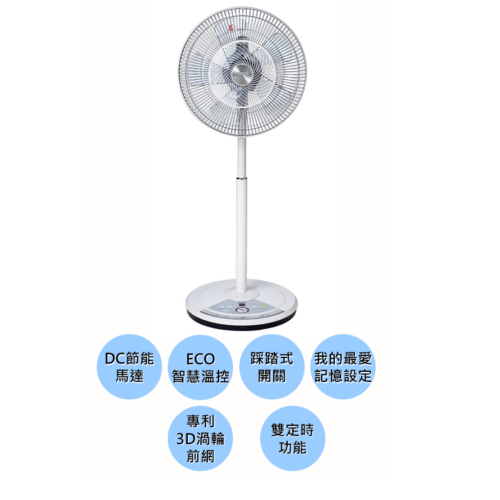 【SAMPO 聲寶】電腦遙控14吋DC節能桌立扇